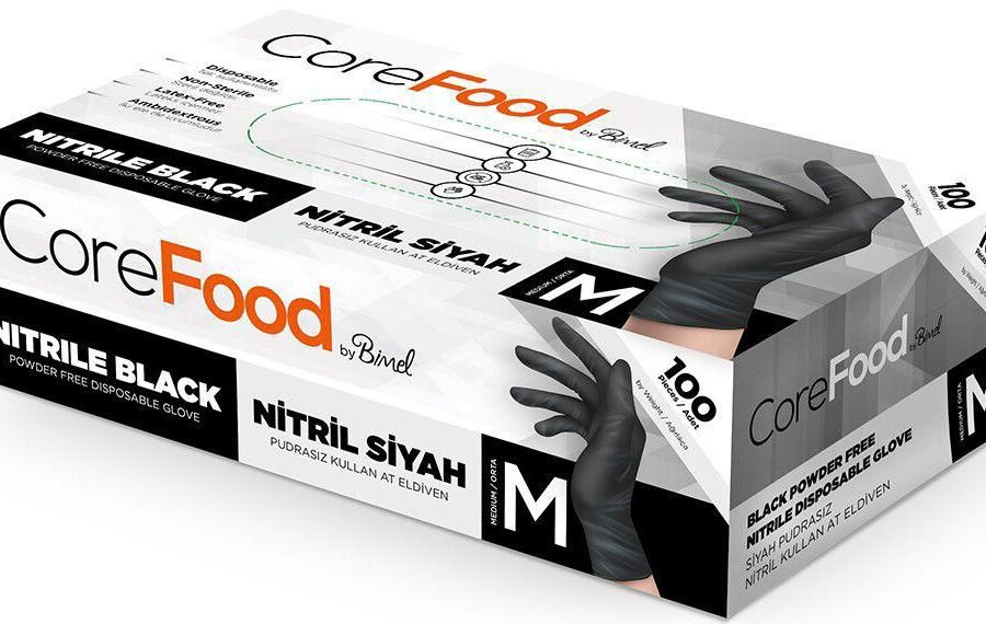 Corefood Siyah Nitril Eldiven