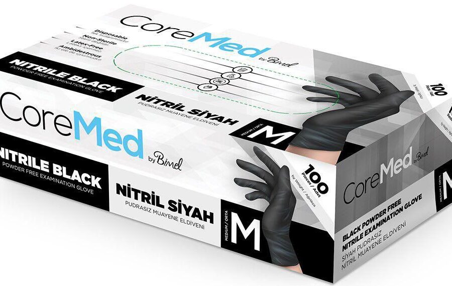 Coremed Siyah Nitril Eldiven